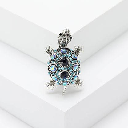Fashionable Vintage Turtle Rhinestone Brooch Creative Animal Pin
