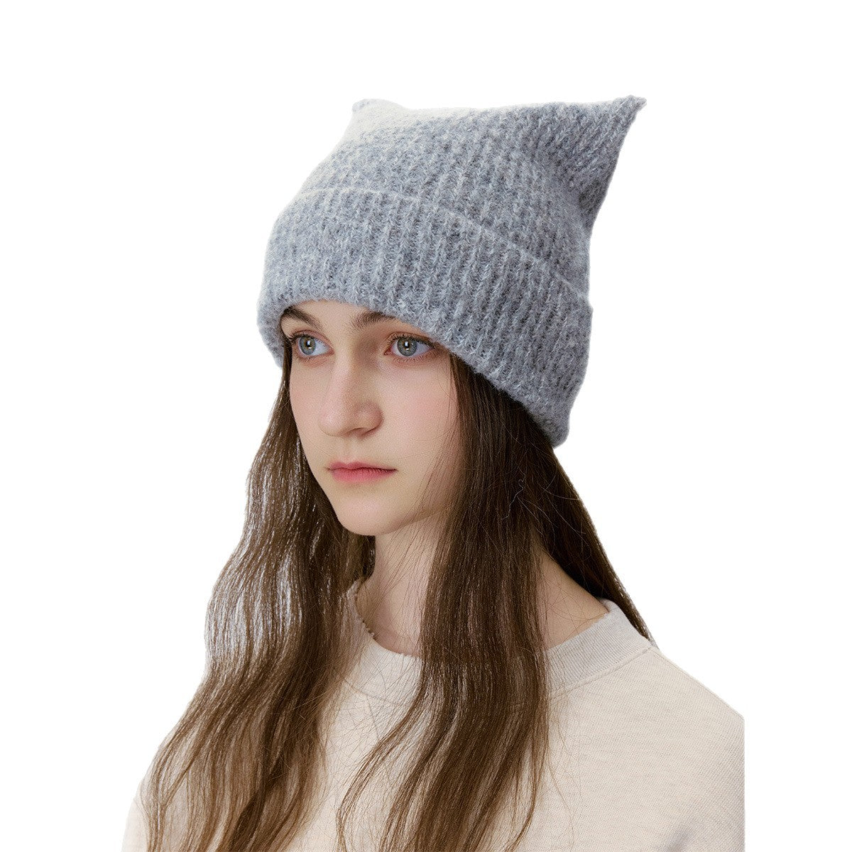 Handmade Wool Blend Knitted Beanie Unisex Casual Warm Hat