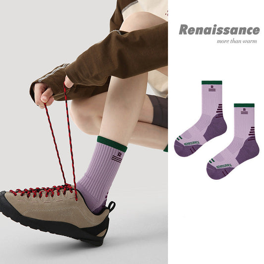Athletic Colorblock Mid Calf Moisture Wicking Socks