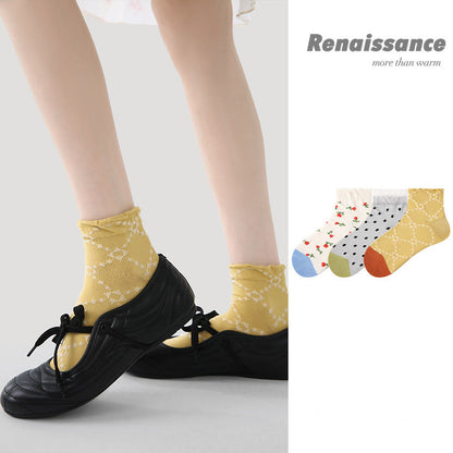 Socks Bubble Cuff Combed Cotton Breathable Casual