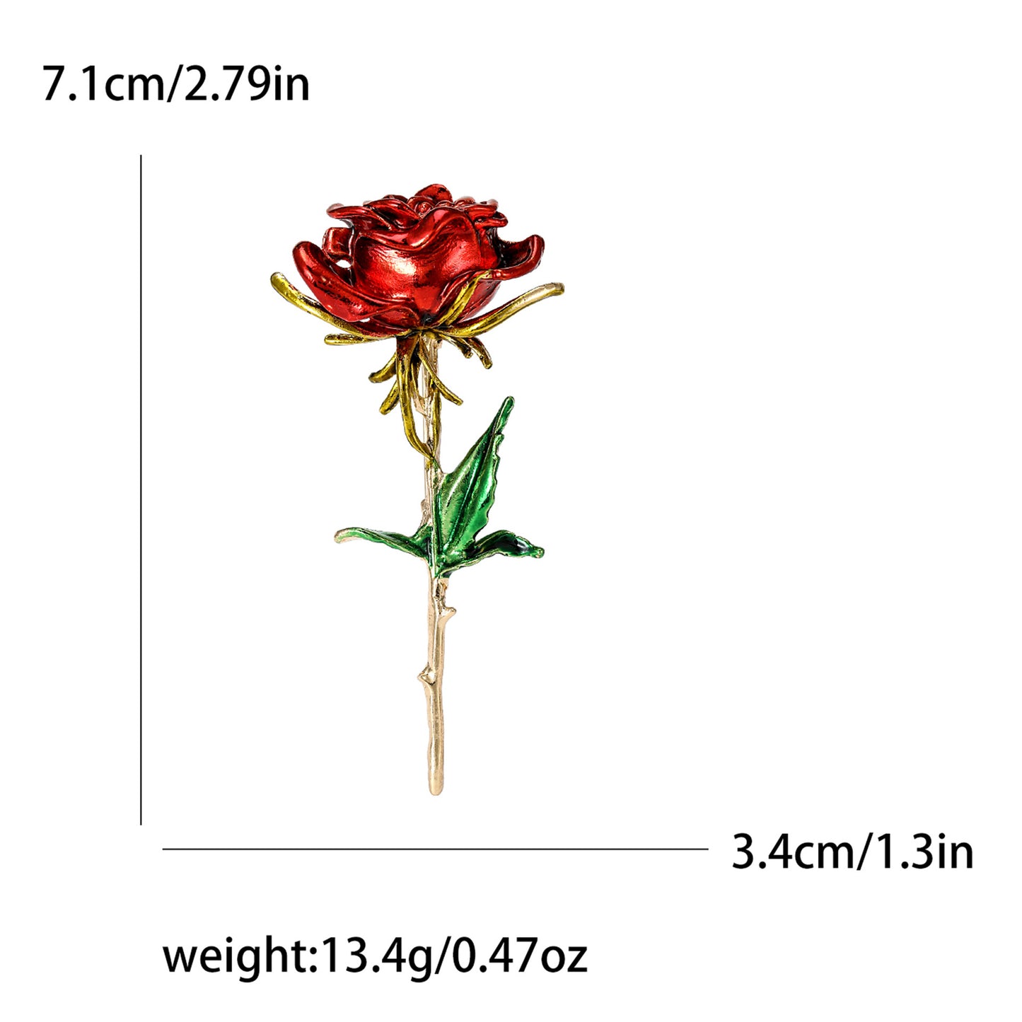 Rose Flower Brooch with Oil Droplet Finish Trendy Women's Pin