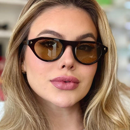 Trendy Oval Frame Sunglasses Fashionable Outdoor Shades