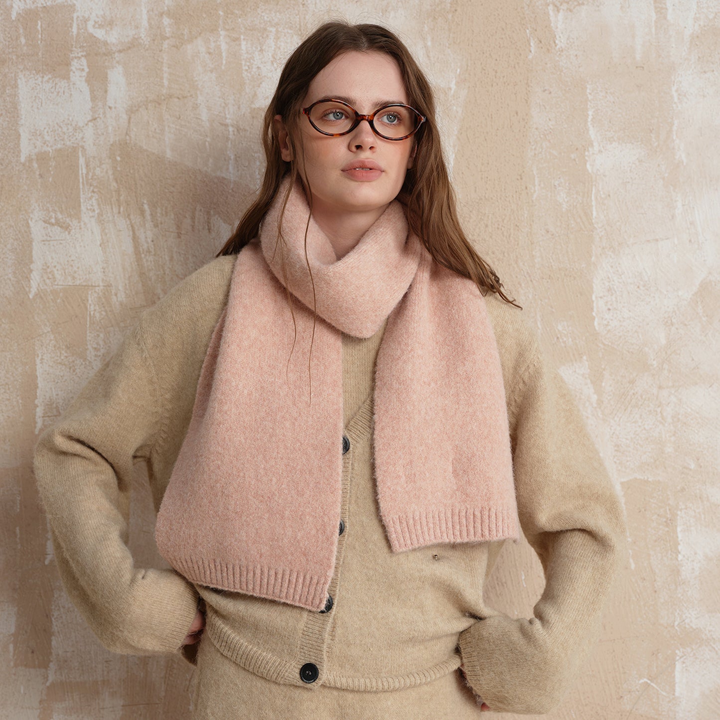 Cozy Wool Blend Knitted Scarf for Men and Women