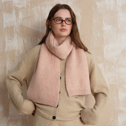 Cozy Wool Blend Knitted Scarf for Men and Women