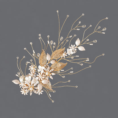 Elegant Floral Hair Clips with Pearl and Rhinestone Accents