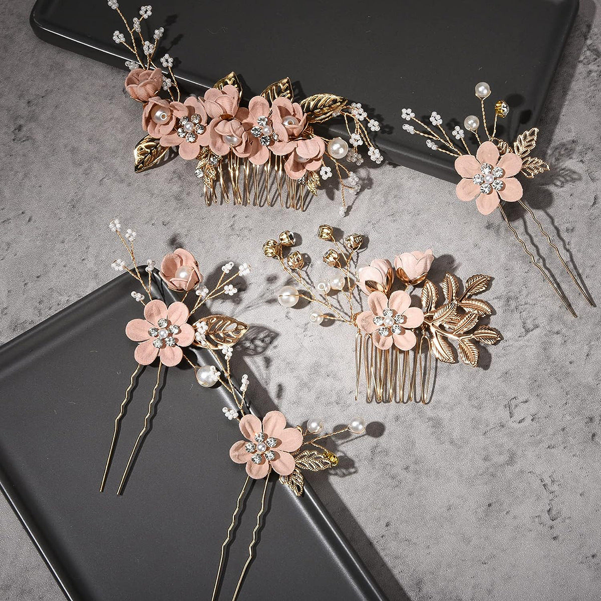 Bridal Blue Flower Hairpin Forest Inspired Wedding Hairpiece
