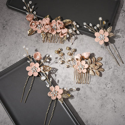 Bridal Blue Flower Hairpin Forest Inspired Wedding Hairpiece