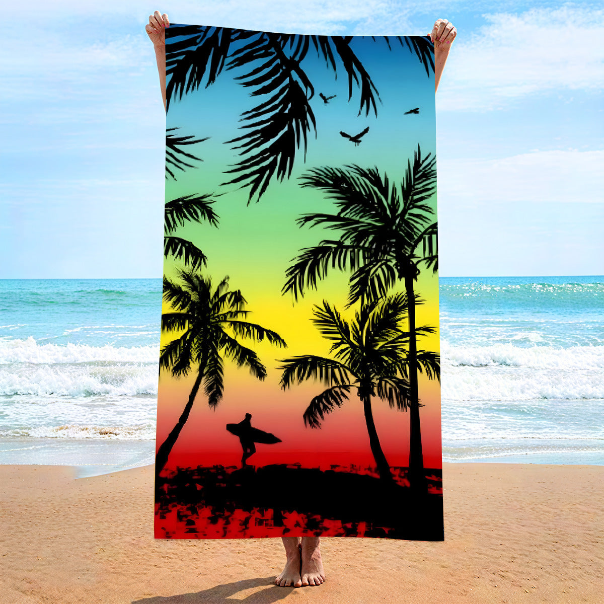 Printed Microfiber Beach Towel Absorbent Bath Towel