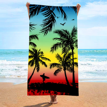 Printed Microfiber Beach Towel Absorbent Bath Towel