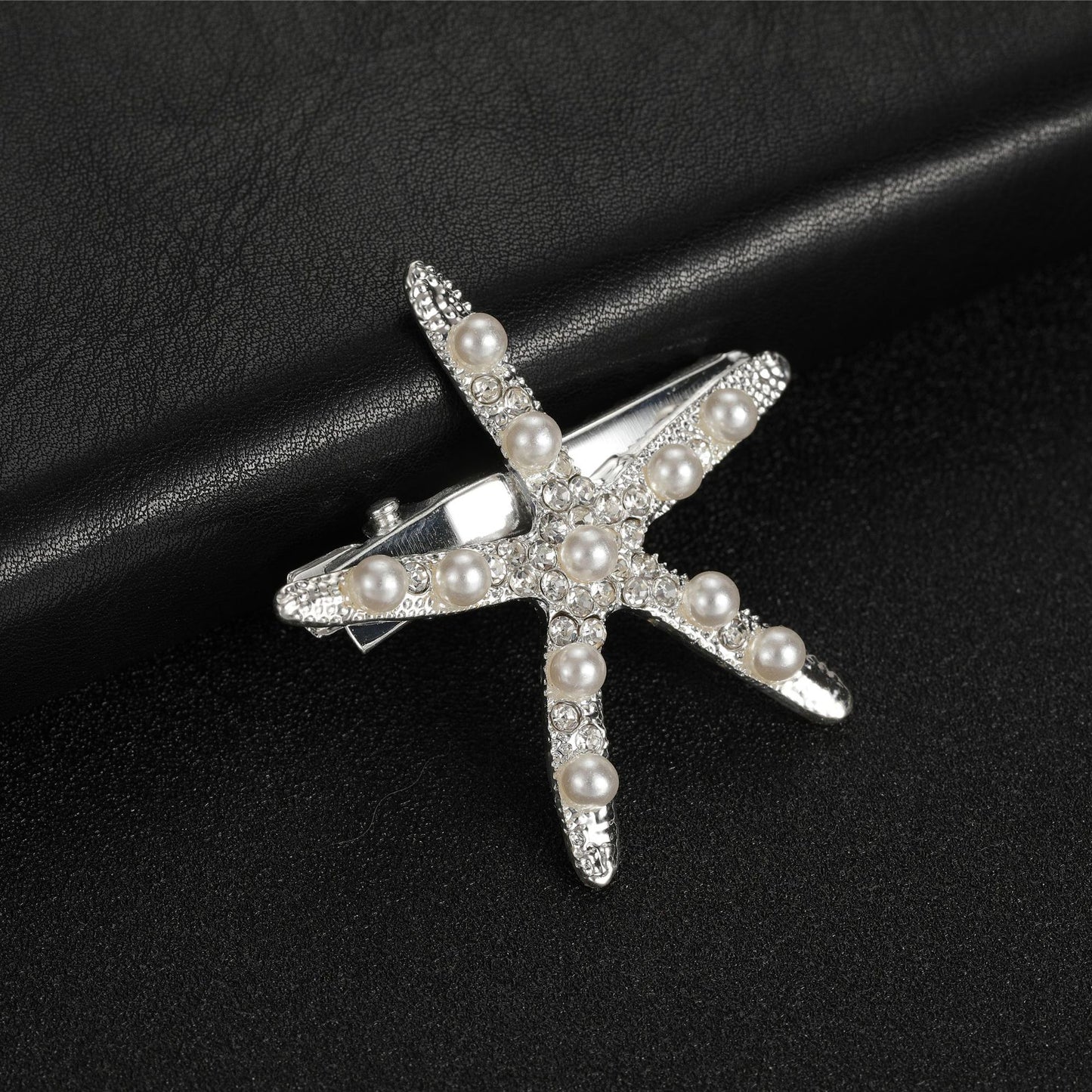 Starfish Rhinestone Hair Clip Trendy Gold Silver Bridal Accessory