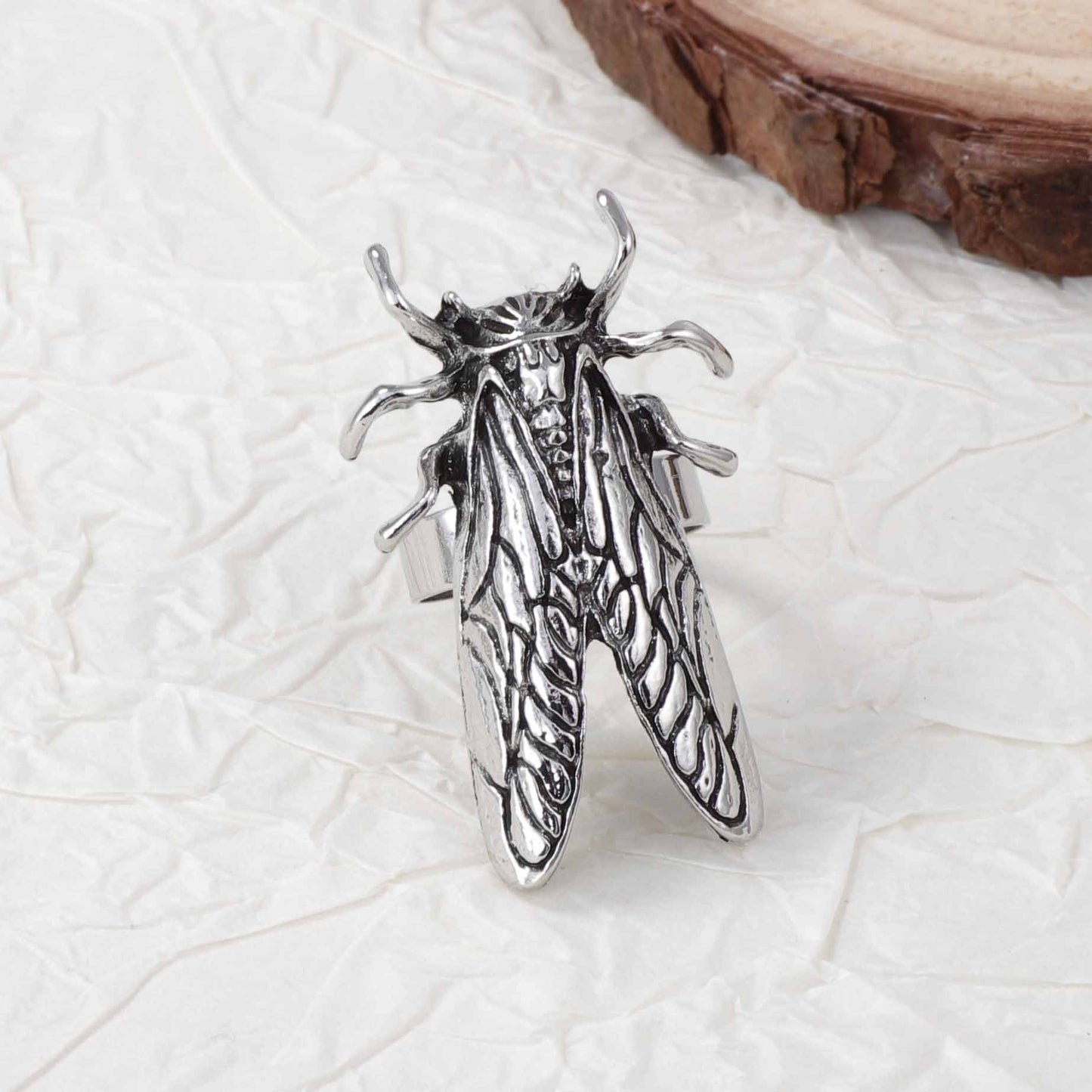 Adjustable Open Ring Cicada Ladybug Alloy Casual