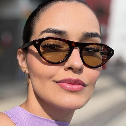 Trendy Oval Frame Sunglasses Fashionable Outdoor Shades