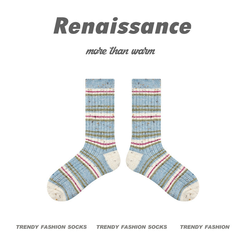 Cozy Spotted Mid Calf Socks Acrylic Blend Casual