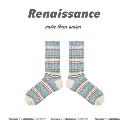 Cozy Spotted Mid Calf Socks Acrylic Blend Casual