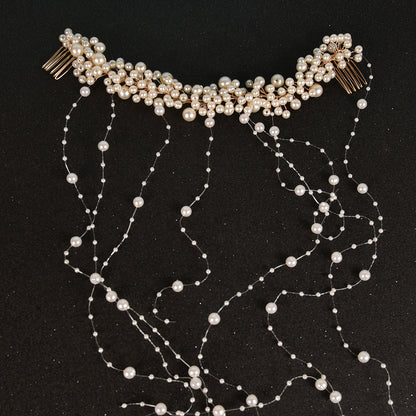 Pearl Tassel Handmade Hair Comb Wedding Accessories
