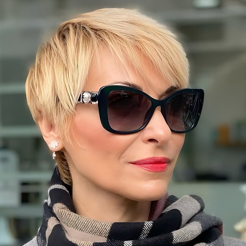 Butterfly Frame Pearl Accent Sunglasses UV400 Protection