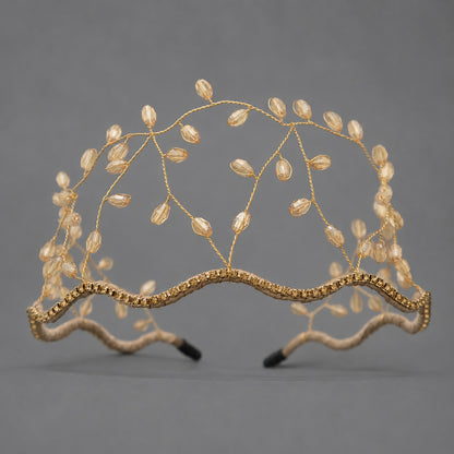 Handcrafted Crystal Beaded Headband Elegant Hair Accessory