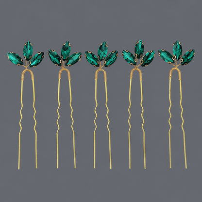 Handcrafted Pearl Hairpins With Rhinestones For Weddings