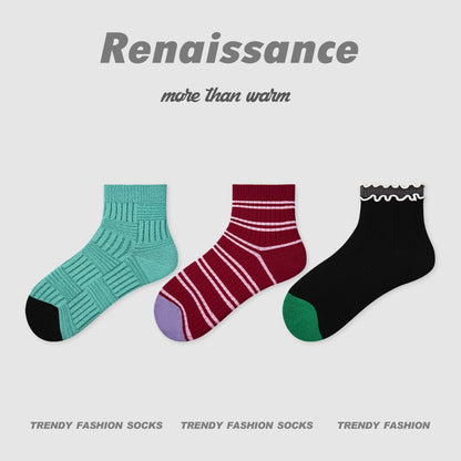 Socks Bubble Cuff Combed Cotton Breathable Casual