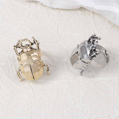 Adjustable Open Ring Cicada Ladybug Alloy Casual