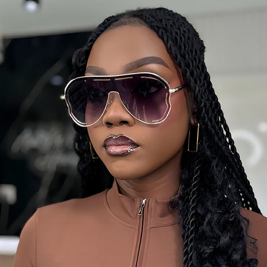 Trendy Oversized Hollow UV400 Sunglasses