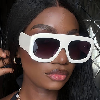 Trendy Square Frame Sunglasses UV400 Protection