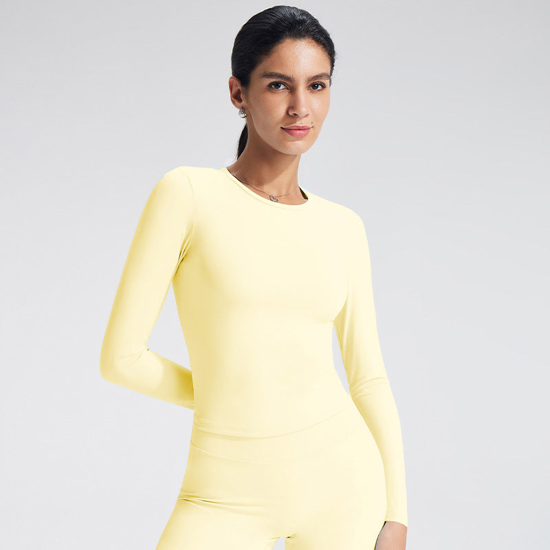 Skinny Fit Long Sleeve Yoga Top For Women - Moisture-Wicking Athletic Shirt