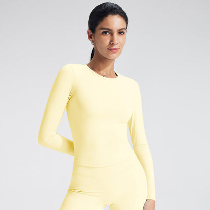 Skinny Fit Long Sleeve Yoga Top For Women - Moisture-Wicking Athletic Shirt