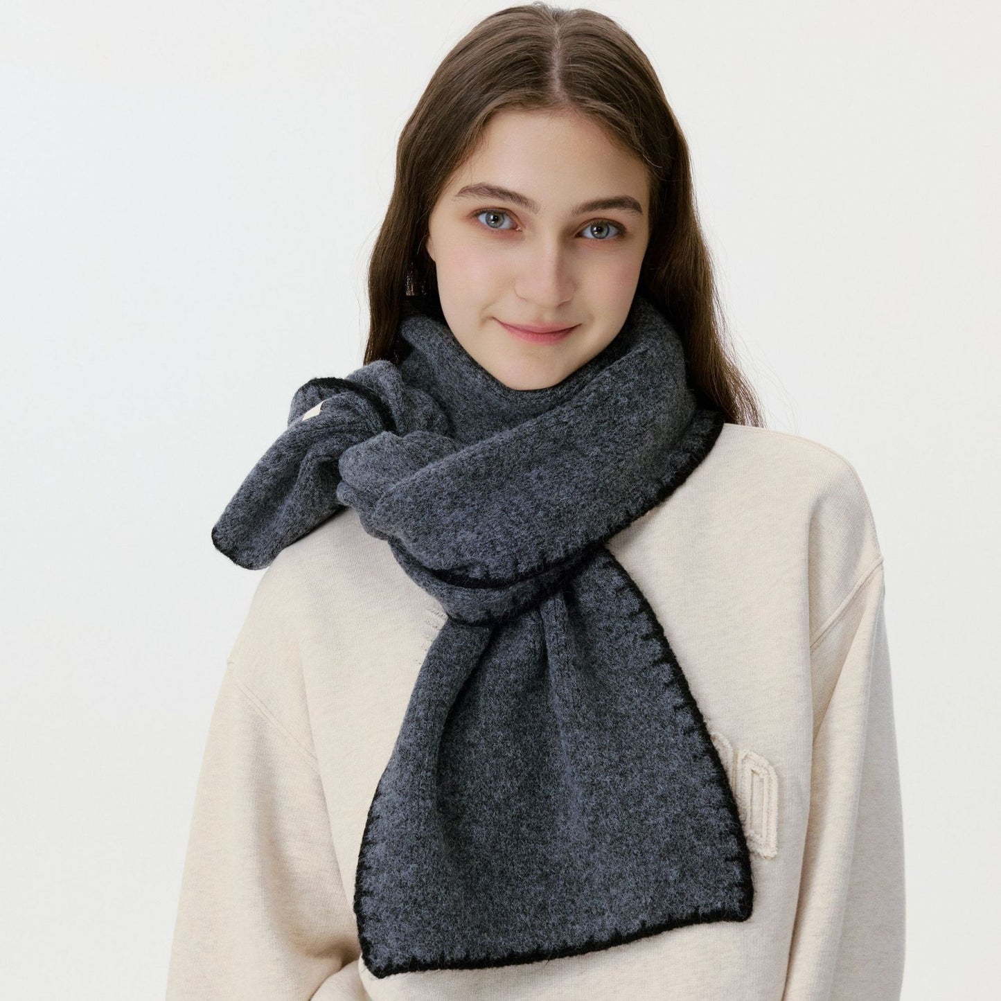 Stylish Knitted Edge Scarf Warm and Soft