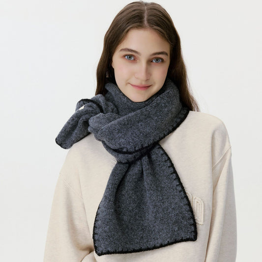 Stylish Knitted Edge Scarf Warm and Soft