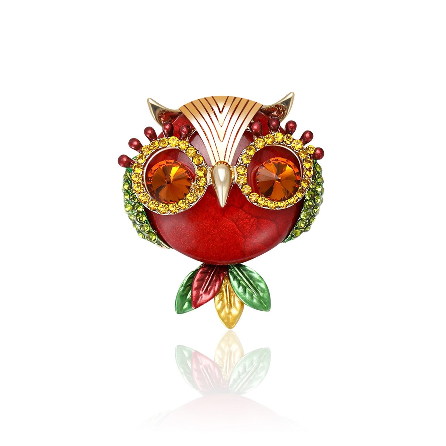 Fashion Owl Brooch With Rhinestones Vintage Alloy Scarf Pin