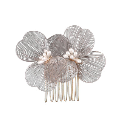 Gold Floral Hair Comb Bridal Vintage Style