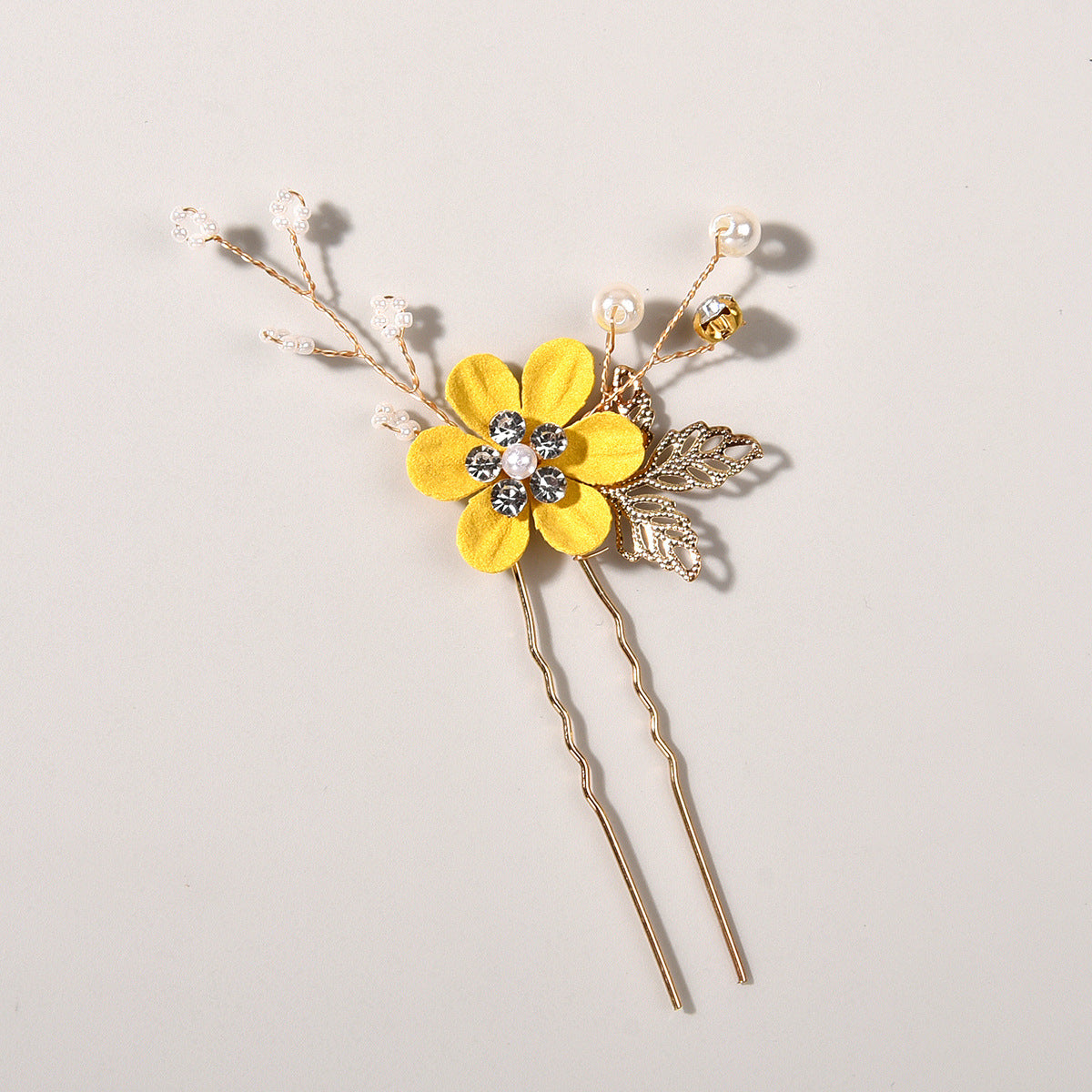 Bridal Blue Flower Hairpin Forest Inspired Wedding Hairpiece