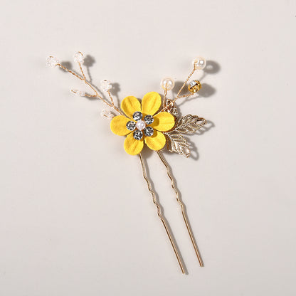 Bridal Blue Flower Hairpin Forest Inspired Wedding Hairpiece