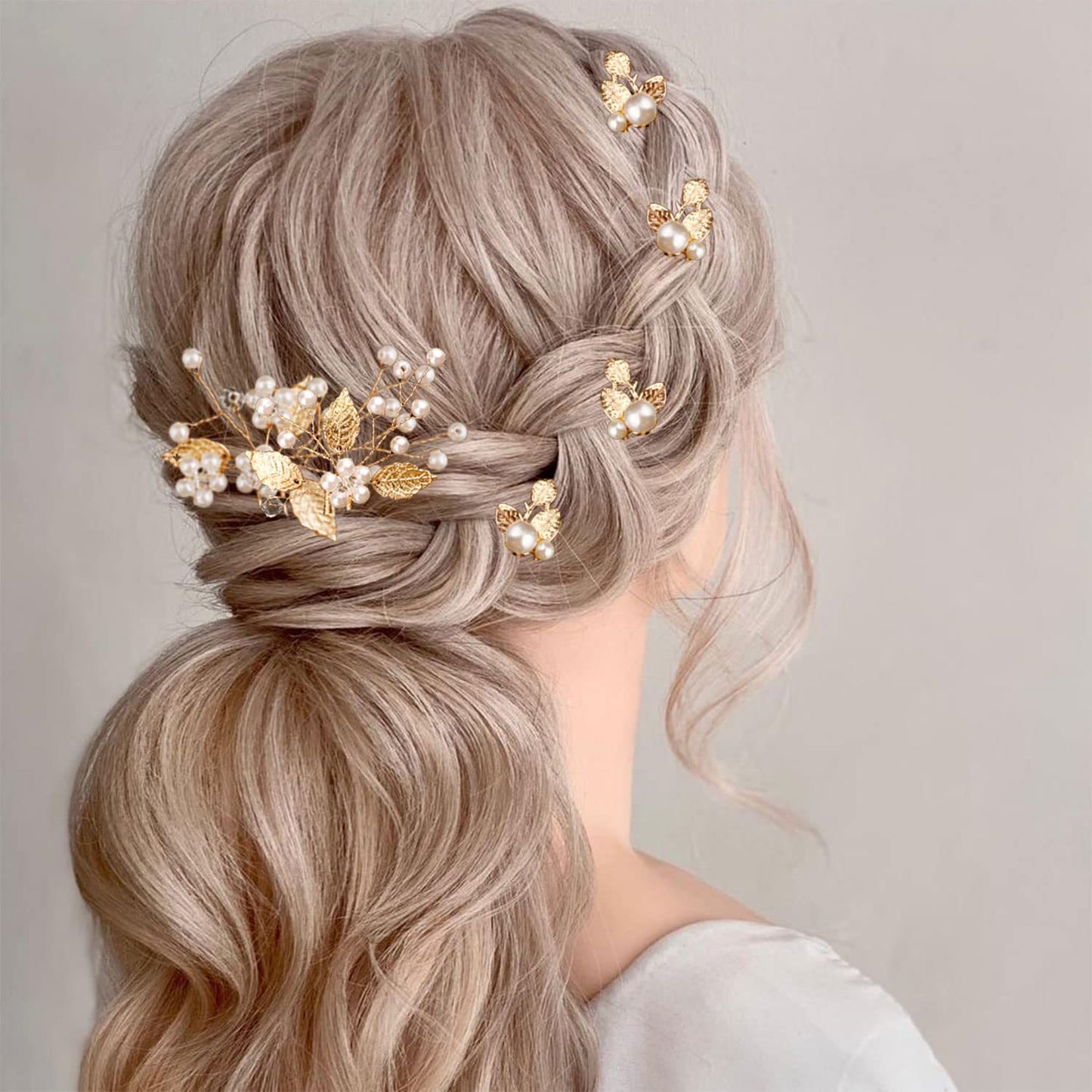 Handmade Pearl Floral Hairpin Set for Bridal