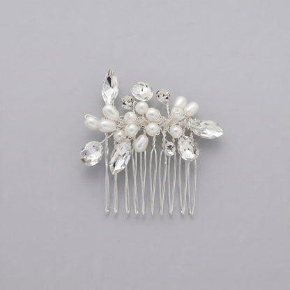 Exquisite Pearl and Crystal Flower Headpiece for Bridal Photoshoots