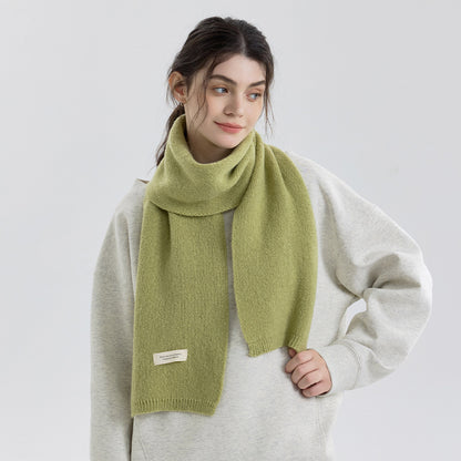 12-Color Solid Knit Scarf for Women and Men - Versatile Cozy Neck Warmer
