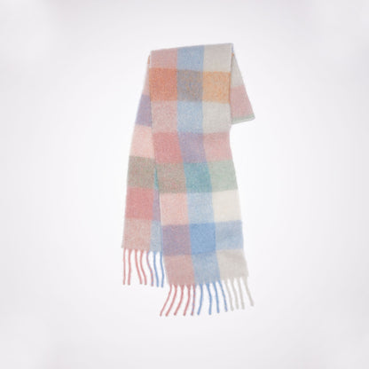 Trendy Plaid Scarf Plush Warm Women’s Shawl