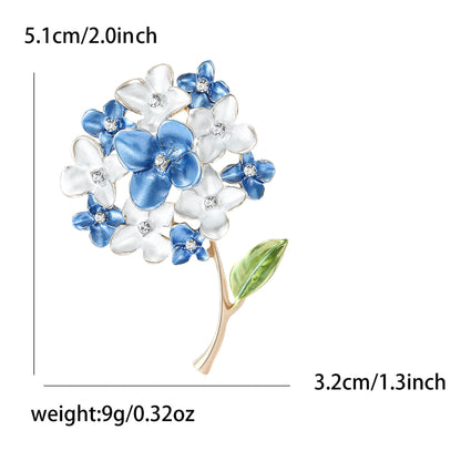 Floral Brooch with Rhinestone Accent - Elegant Women’s Brooch Pin