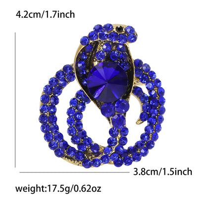 Creative Rhinestone Animal Brooch Alloy Snake Pin Fashionable Unisex Accessory