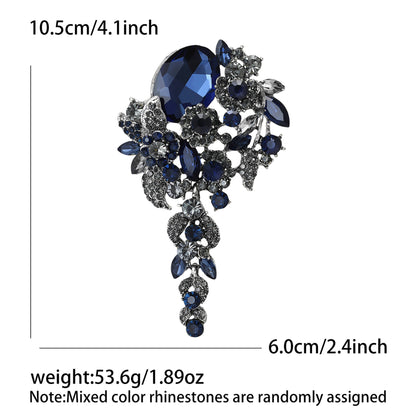 Vintage-Inspired Crystal Glass Brooch Elegant Floral Lapel Pin