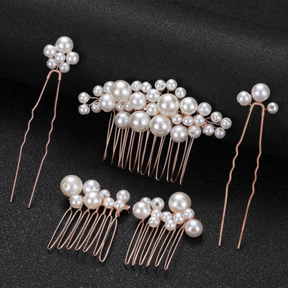 Retro Baroque Pearl Hair Fork Wedding Hair Set