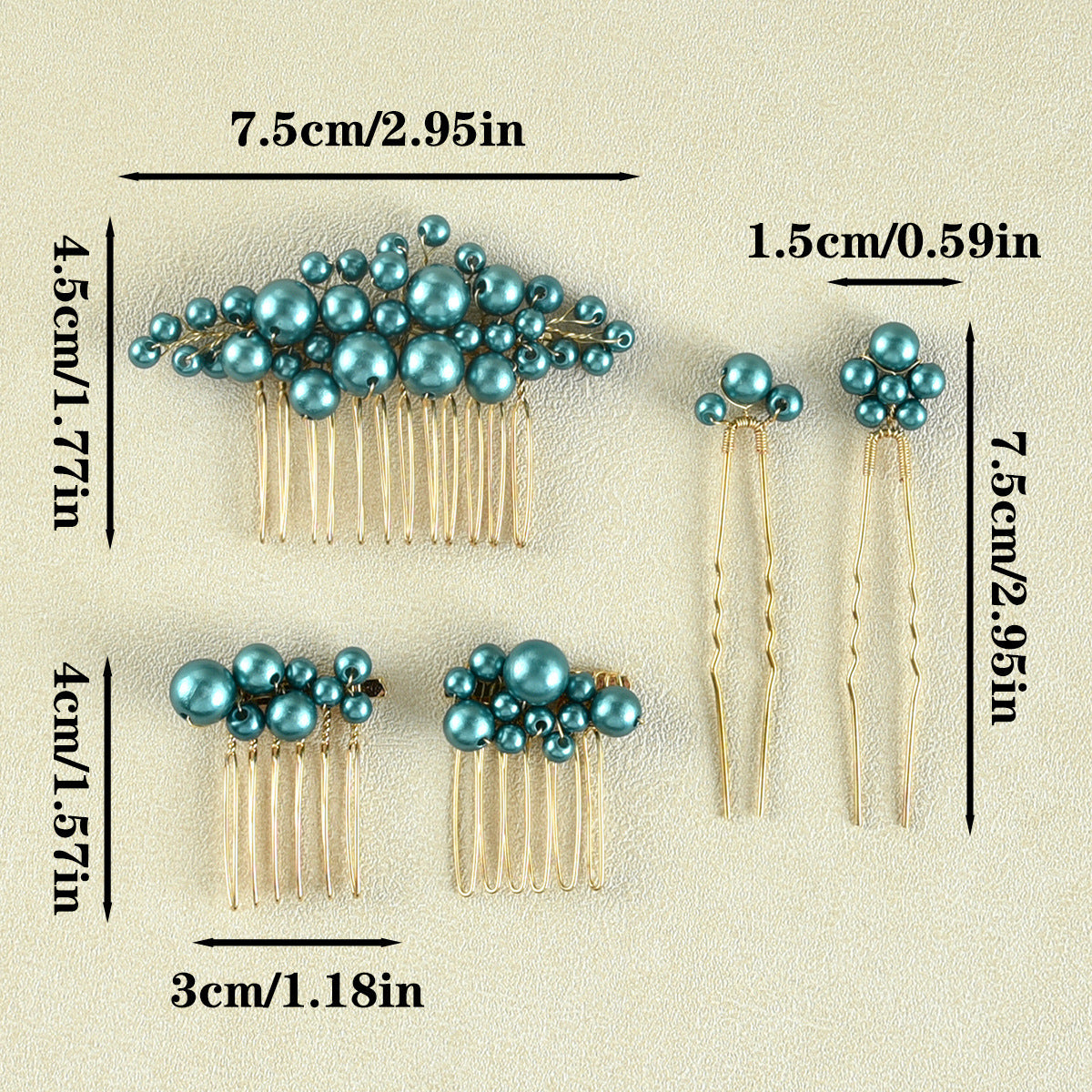 Retro Baroque Pearl Hair Fork Wedding Hair Set