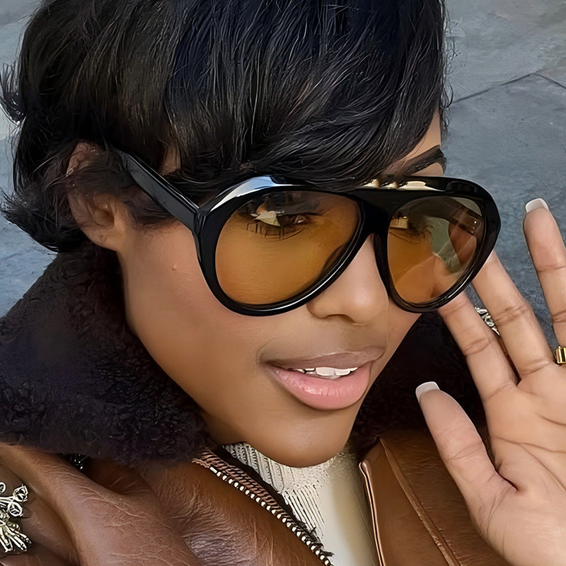 Retro Oversized Pilot Sunglasses Stylish UV400 Protection