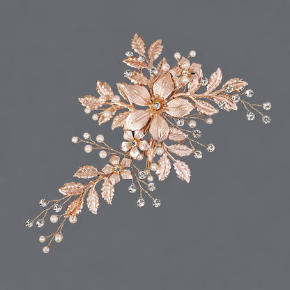 Elegant Floral Hair Clips with Pearl and Rhinestone Accents