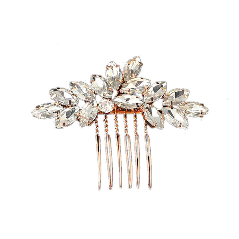 Oval Rhinestone Hair Comb Women Hair Accessories
