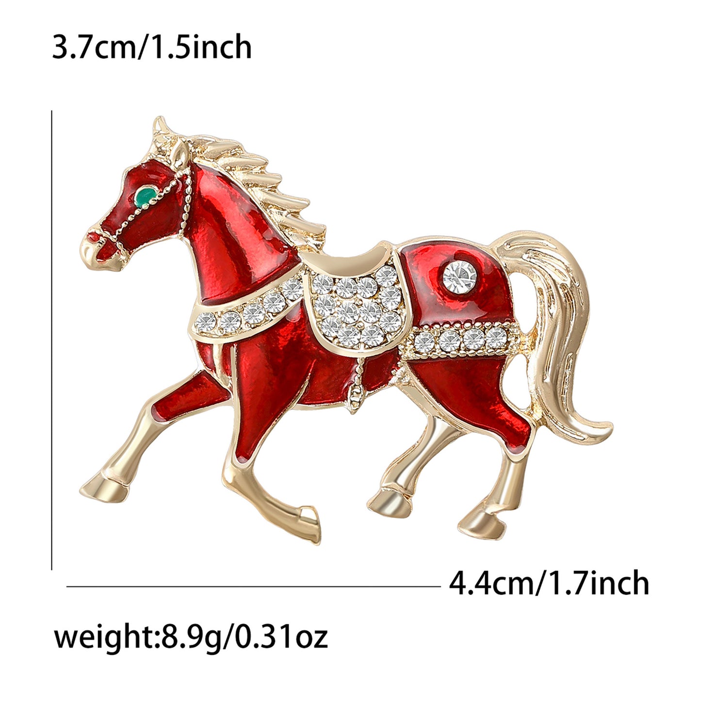 Trendy Enamel Horse Brooch Fashion Pin for Jackets