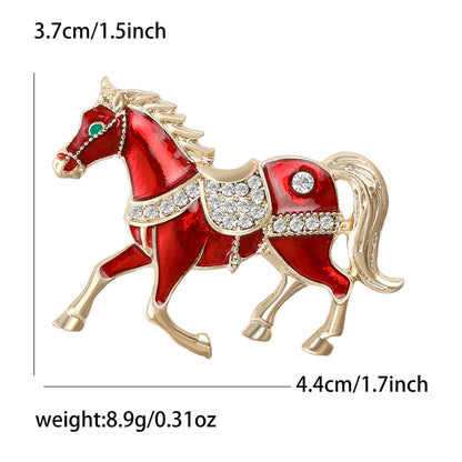 Trendy Enamel Horse Brooch Fashion Pin for Jackets