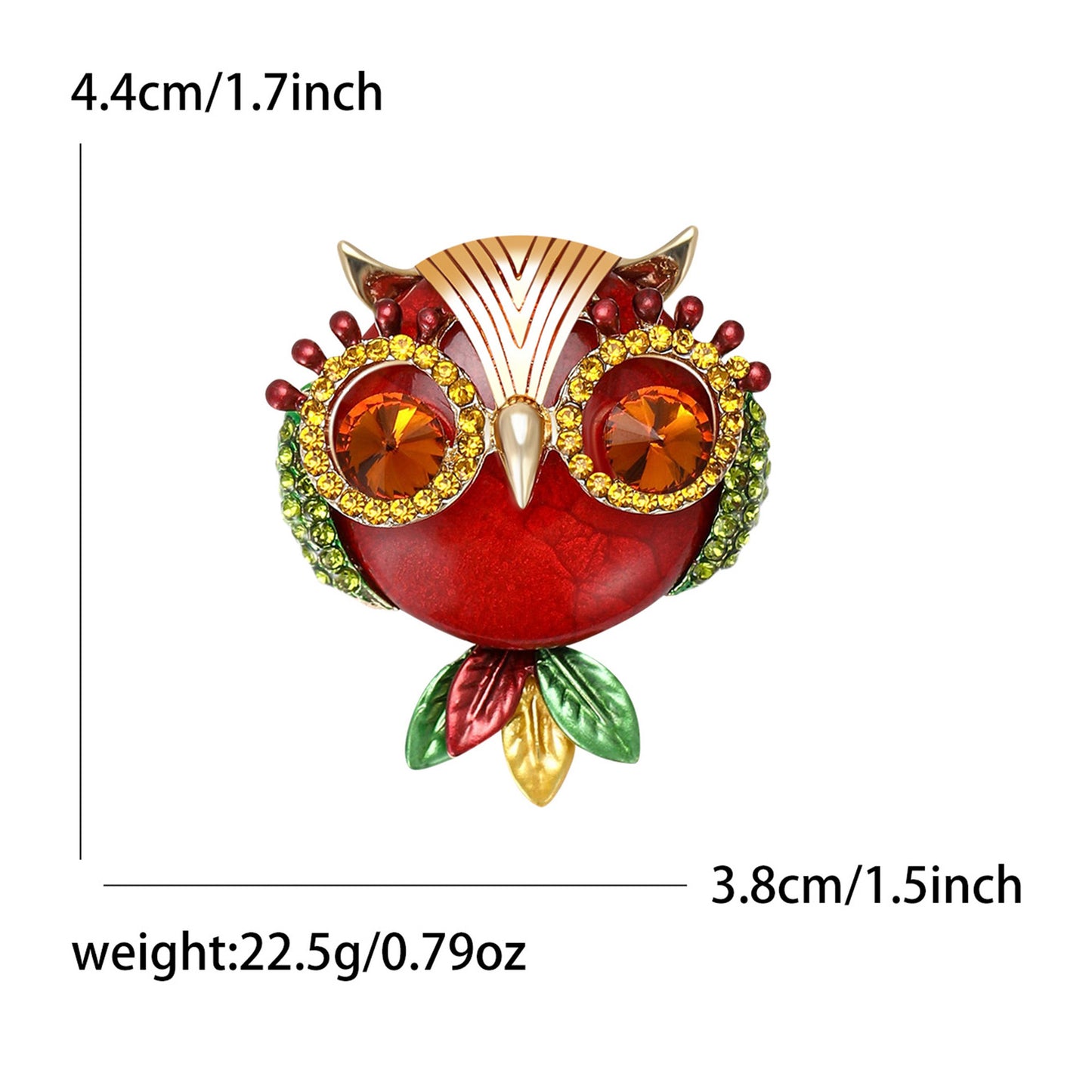 Fashion Owl Brooch With Rhinestones Vintage Alloy Scarf Pin
