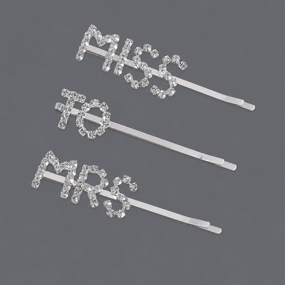 Trendy Lettered Hair Clips Set - Elegant Minimalist Design